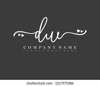 DW Initial handwriting logo vector