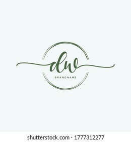 DW Initial handwriting logo vector