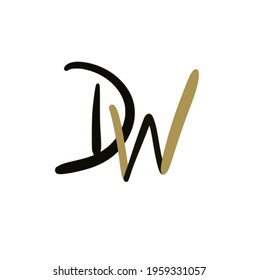 DW initial handwritten logo for identity