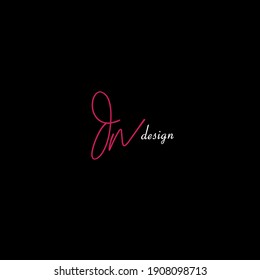 dw initial isolated black logo design
