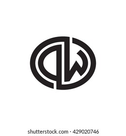 DW initial letters looping linked ellipse monogram logo