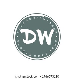 DW Initial logo Branding Brush wedding business