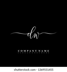 DW Initial luxury handwriting logo vector
