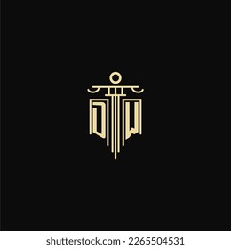 DW initial monogram for lawyers logo with pillar design ideas