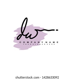 DW initial signature logo. handwriting logo template vector,