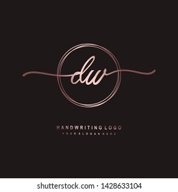 DW initial signature logo. handwriting logo template vector,