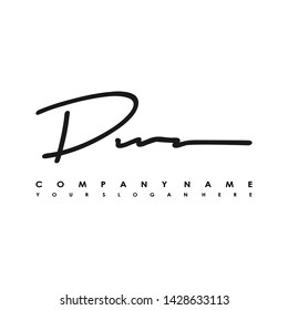 DW initial signature logo. handwriting logo template vector,