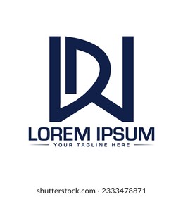 Diseño único del logotipo de la carta DW