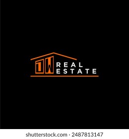 DW letter roof shape logo for real estate with house icon design