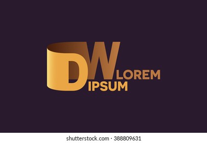 DW letters logo, D and W letters logo alphabet design.