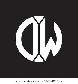 DW Logo monogram with piece circle ribbon style