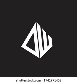 DW Logo monogram with standout triangle shape ribbon design template