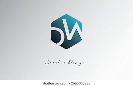 DW Minimal Polygon Shape Símbolo de espacio negativo Abstractas para uso de marca"