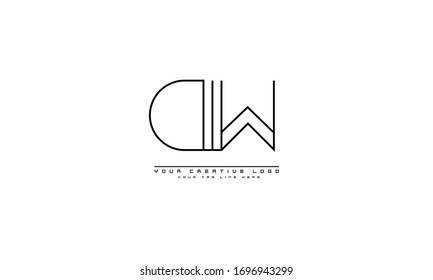 DW WD abstract vector logo monogram template