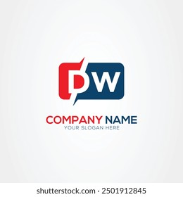 DW or WD Creative Modern Letters Logo Design Element