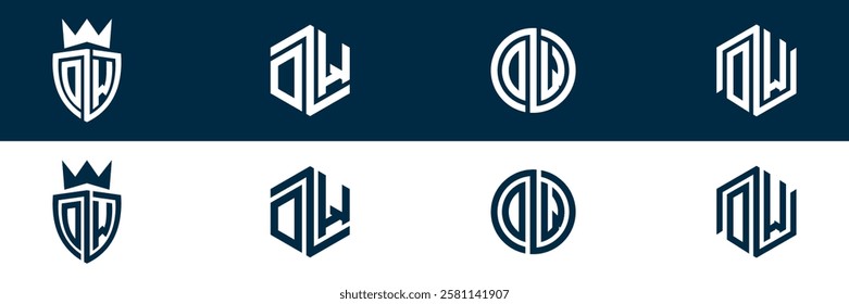 DW WD letter logo set design