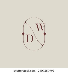DW Hochzeitklassiker in elegantem Monogramm mit hochwertigem professionellem Design, das gut gedruckt wird