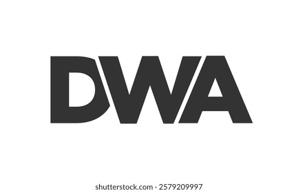 DWA logo design template with strong and modern bold text. Initial based vector logotype featuring simple and minimal typography. Trendy company identity ideal for businesses brand presence.