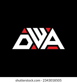 DWA triangle letter logo design with triangle shape. DWA triangle logo design monogram. DWA triangle vector logo template with red color. DWA triangular logo Simple, Elegant, and Luxurious design.