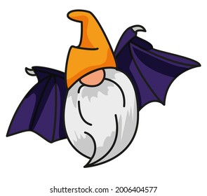 Zwergschläger. Nome Halloween. Zwerg mit Flügeln.