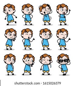 Dwarf Cartoon Office Guy - Set Of Concepts Vector Illustrations