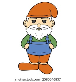 dwarf character illustration hand drawn isolated vector