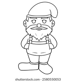 dwarf character illustration hand drawn outline vector