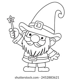 Dwarf in doodle style isolated. Hand drawn vector art.