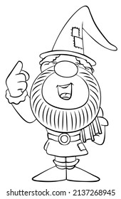 Zwerg. Element zum Färben der Seite. Cartoon-Stil.