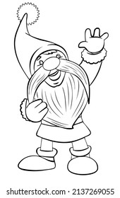 Dwarf. Element for coloring page. Cartoon style.