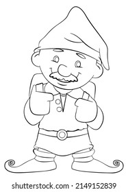 Zwerg. Element zum Färben der Seite. Cartoon-Stil.