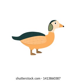 Dwarf goose icon in flat style, african animal vector illustration