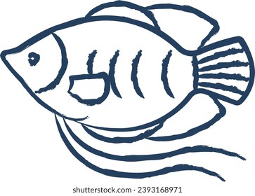 Zwerg Gourami Fisch handgezeichnet Vektorgrafik