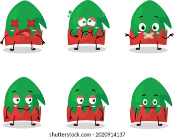 Dwarf hat cartoon character with nope expression. Vector illustration