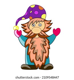 Dwarf in a hat vector illustration