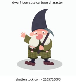 dwarf icon cute cartoon character sketch