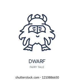 Dwarf icon. Dwarf linear symbol design from Fairy tale collection. Simple outline element vector illustration on white background.