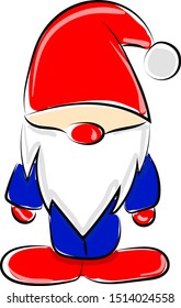 Dwarf, illustration, vector on white background.