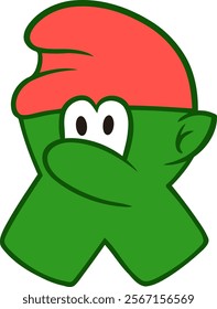 Dwarf Letter Alphabet Vector X