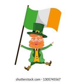 dwarf man holding flag