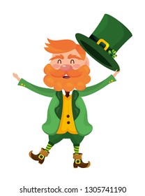 dwarf man holding hat jump