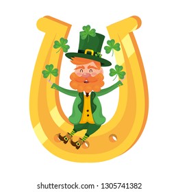dwarf man horseshoe juggle clovers