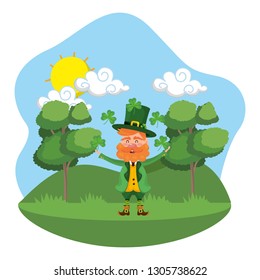 dwarf man juggle clover outdoors