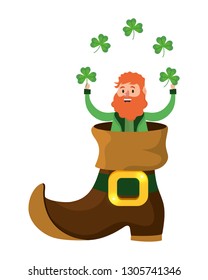 dwarf man juggle clover shoe