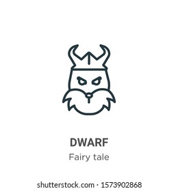 Dwarf outline vector icon. Thin line black dwarf icon, flat vector simple element illustration from editable fairy tale concept isolated on white background