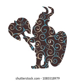 Dwarf pattern silhouette warrior hero fantasy