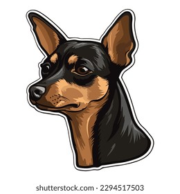 Dwarf Pinscher Dog Flat Icon Isolated On White Background