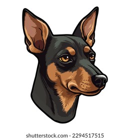 Dwarf Pinscher Dog Flat Icon Isolated On White Background