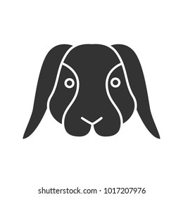 Dwarf rabbit glyph icon. Silhouette symbol. Bunny. Hare. Negative space. Vector isolated illustration