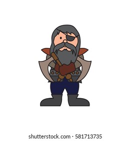 Dwarf warrior cartoon character in various positions.